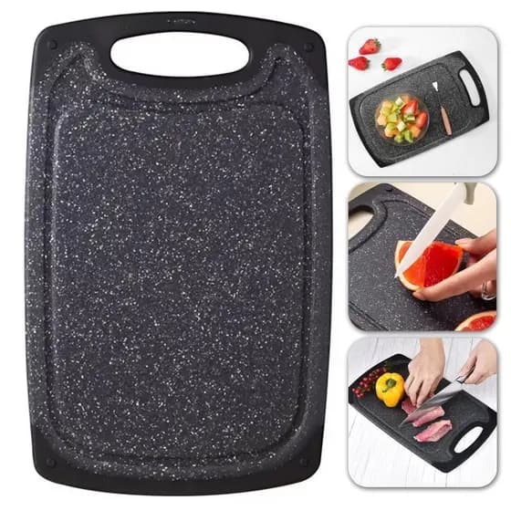 Tábua Profissional Preta 30x20cm para Sushi, Carnes e Vegetais