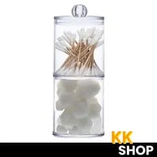 Porta Cotonete e Algodão Acrílico Transparente com Tampa