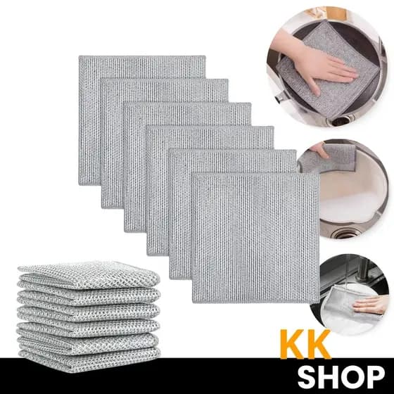 Kit 5 Panos Multiuso com Fio de Metal: Ideal para Limpeza Pesada