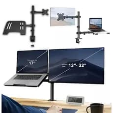 Suporte Duplo Articulado De Mesa Para Monitor E Notebook E 2 Minito 3 Monito