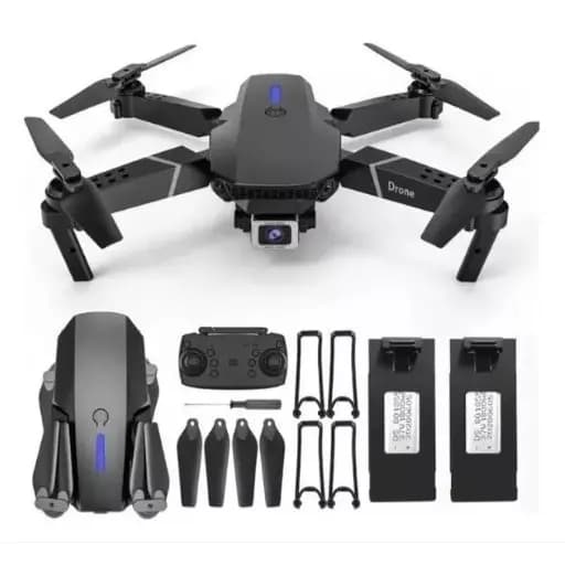 Drone Profissional E88 Plus 4K - Drones E88 Barata Câmeras Fotografia Aérea Câmera Dupla Quadcopter com Controle Remoto