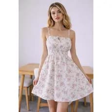 Vestido Feminino Curto Estampado Floral com Alcinha – Leve e Fresquinho