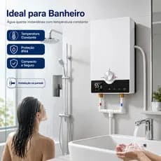 Aquecedor Elétrico Instantâneo 8800W 220V Chuveiro  Termostático Sem Reservatório para Banheiro – Econômico