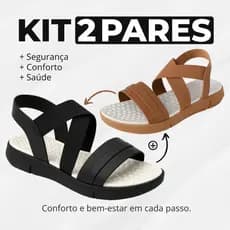 Kit Sandália Feminina Ortopédica Tamanco Massageador Confortável Para Esporão e Fascite