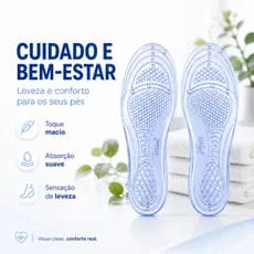 Palmilha Ortopédica Gel Silicone Anatômica Unissex Ajustável Original Para Dor Nos Pés Esporão
