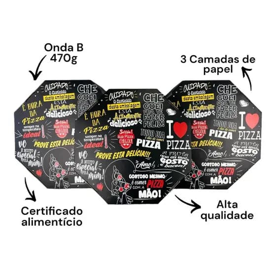 CAIXA OITAVADA 35CM DELIVERY IFOOD - Kit25UNI