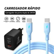Carregador Celular Cabo Carregamento Rápido Tipo C Para Tipo C iP 1M Silicone Trançado Cabo com Adaptador