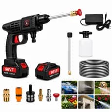 Lava Jato Alta 96V Pressão Lavadora Portátil 2 Bateria Vap Carro 1000W Bivolt 110V/220V Para Pisos Carros Casa e Jardim
