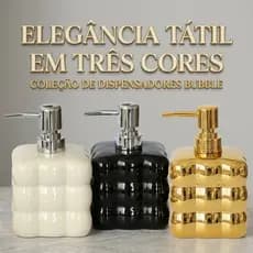 Dispenser Sabonete Liquido Decorativo de Porcelana Porta Sabonete Liquido de 200ML 13x7cm - 1061