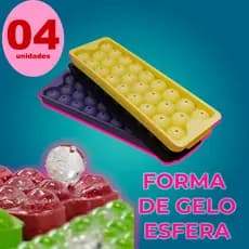 Kit 4 formas de gelo formato esfera bebidas whisky bolinha organizador geladeira