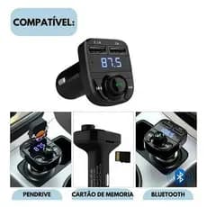 Transmissor FM automotivo multifuncional modelo X8.