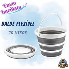 Balde Retrátil Dobrável Silicone 10 Litros com Alça Powermaid