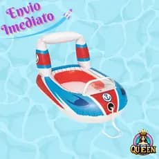 Boia Com Fralda e Cobertura Veículos Inflável Tipo Bote Bebê Para Piscina Infantil