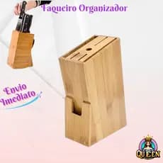 Cepo Faqueiro Organizador em Bambu Sustentável – Porta Facas e Tesoura, Design Moderno e Durável