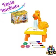 Mesa de Pintura Projetor Mesa De Pintar Com Projeção Brinquedo Infantil  Educativo Girafa