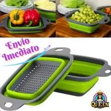 Escorredor Dobrável de Silicone Quadrado de 19cm