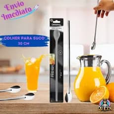 Colher  de Suco e Drink de Inox Premium 20cm ou 30cm na Cartela OriginalLine