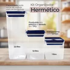 Kit Organizador Hermético 5l Dubai - Cores Sortidas