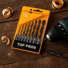 Jogo de Brocas para Madeira Aço Carbono 8 Peças 3mm a 10mm