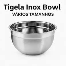 Tigela Inox Bowl Multiuso Cozinha Profissional e Doméstica Vários Tamanhos