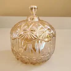 Mini Potiche Bomboniere Vidro Tampa modelo cristal luxo baleiro decoração cantinho do café mesa posta lembrancinha