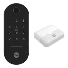 Fechadura Digital Lia Biometria Rolete Preta Fosca com Hub