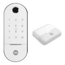 Fechadura Digital Lia Biometria Rolete Branca Com Hub Yale