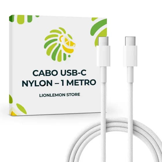 Cabo de dados e carregamento Turbo 4.0 revestido em Nylon - 1M (USB tipo C / tipo C) LionLemon Store