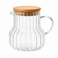 Jarra Canelada com Tampa de Bambu (500 ml)