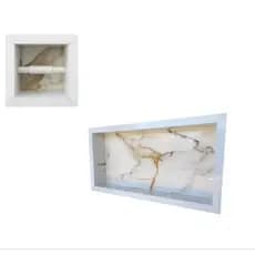 KIT NICHO 60X30CM E PORTA PAPEL HIGIÊNICO DE EMBUTIR .BRANCO