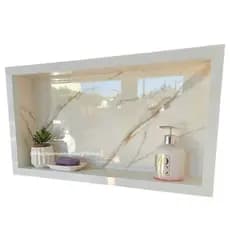 Nicho de Porcelanato 60x30cm para Banheiro | Embutir na Parede | Porta Shampoo | Envio Imediato