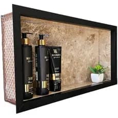 NICHO TRAVERTINO EM PORCELANATO 60X30CM PORTA SHAMPOO  ENVIO FULL