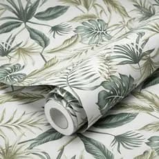 Papel De Parede 5 Metros x 45cm Adesivo Lavável Folha Verde para Sala Quarto