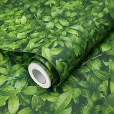 Papel de Parede 3D Folha Verde 5 METROS x 45CM Adesivo Autocolante para Sala, Quarto