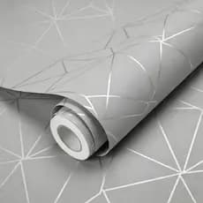 Papel de Parede Zara Cinza linha Prata 5 METROS Adesivo Autocolante para Sala, Quarto