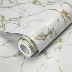 Papel Adesivo Mármore Dourado Exclusivo Lavável Quarto, Sala e Cozinha 1/2/3 Peças