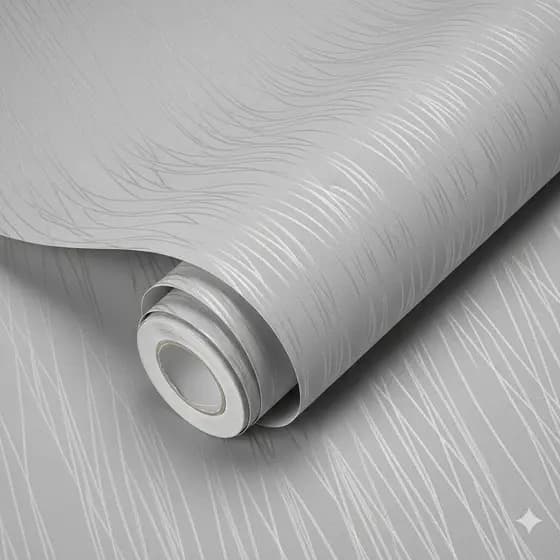 Papel De Parede Adesivo Cozinha Banheiro Quarto Sala Listrado Cinza Claro Texturizado 5metros X 45cm