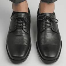 Sapato  Derby Masculino Courino Bico Quadrado Conforto Sapato Social Somente Preto Varias Numerações