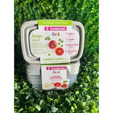 kit com 8 potes 280/230/200ml Sanremo - Conjunto de Potes Herméticos