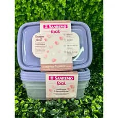 Conjunto com 3 potes de 785ml plásticos Sanremo