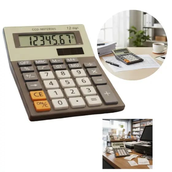 Calculadora Grande 12Dig (5pç ou 1pç) Escritório Atacado Papelaria Escola Uso Diário Portátil Estudante Comercial