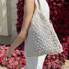 Bolsa Feminina Grande Sacola De Praia Rede Macrame Verão