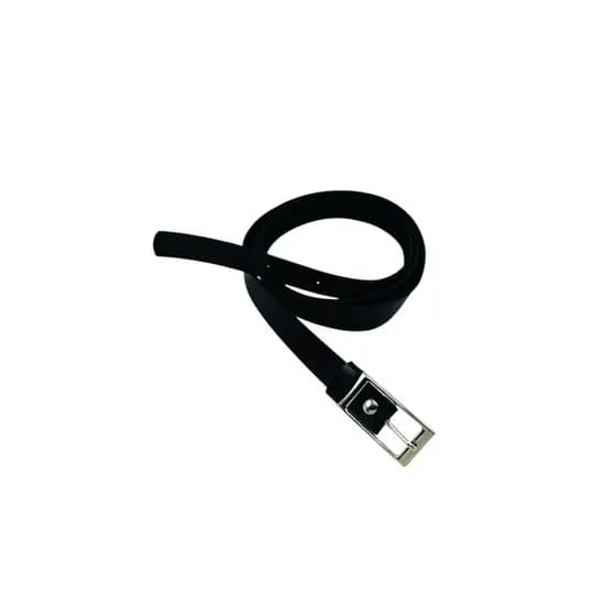 Cinto Feminino Ajustável Básico Couro Sintético Elegante Couro Sintético Fivela Prata - Isabelli