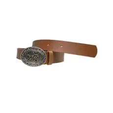 Cinto Masculino Elegante Em Couro Sintético Fivela 3,0cm Da Moda Country Fivela Prata - Jeferson