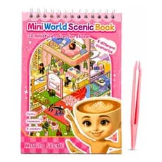 Kit 3 Livros Adesivo Miniatura 3d Cenários Pinça Presente Criativo