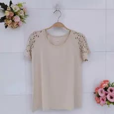 Nova camiseta feminina ombro vazado diamante
