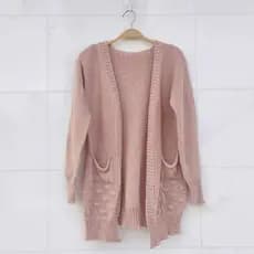 Casaco de malha cardigan com bolsos