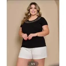 Nova camiseta feminina plus size
