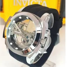 Relógio Masculino Coalition Forces 24707 Automático Prata Preto Dourado Premium
