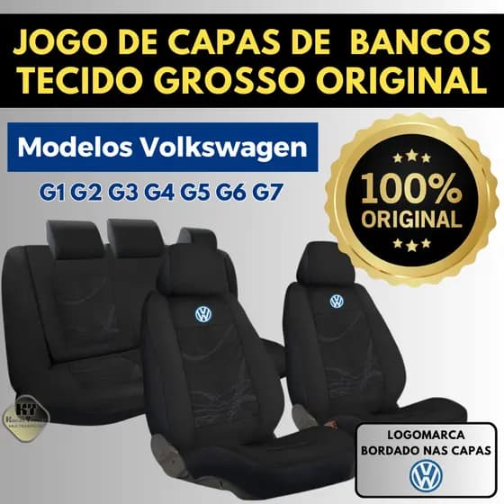 Capa Banco Carro Tecido Grosso VW Volkswagen Automotivo Gol G1 G2 G3 G4 G5 G6 G7